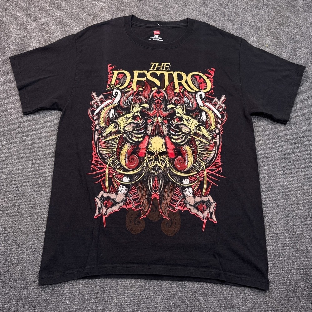 The Destro Metal Band T Shirt Adult Size Medium Black Y2K Death Emo Tee‎